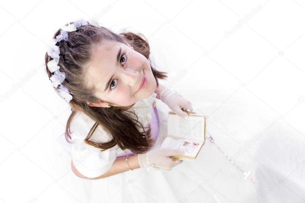 Young girl in her First Communion