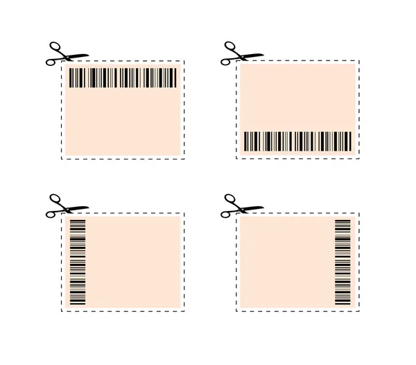 Cupones y etiquetas de corte — Vector de stock