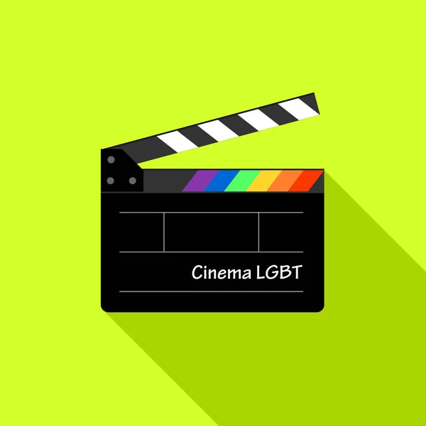 Ilustracao Claquete Sombra Cinema Lgbt Cinema Serie Gay Lesbica Cinema — Vettoriale Stock