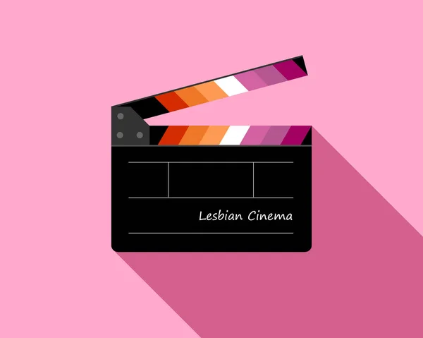 Ilustracao Claquete Cinema Lesbico Lgbt Cinema Serie Gay Lesbica Cinema — Vector de stock