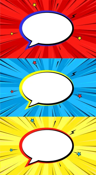 Illustration Style Speech Balloon Comics Empty Baloons Super Man Batman — Stock Vector