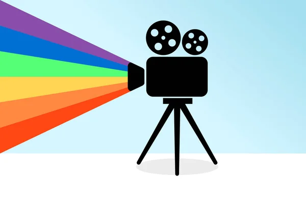Ilustracao Camera Cinema Lgbtq Cinema Serie Gay Lesbica Camera Video — Vector de stock