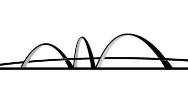 Ilustracao silhueta Ponte JK, Catedral de Brasilia, Congresso Nacional, Polica, Oscar Niemeyer, Brezilya, Brezilya, Brezilya, Brasil, construcao, arquitetura, edificacao, Katedral, capela, religiao, Distrito Federal, df, turismo, logo, vetor, turista, monumentos, viagem