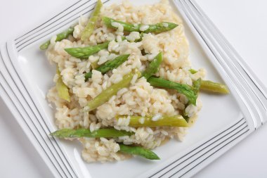 Asparagus risotto from above clipart