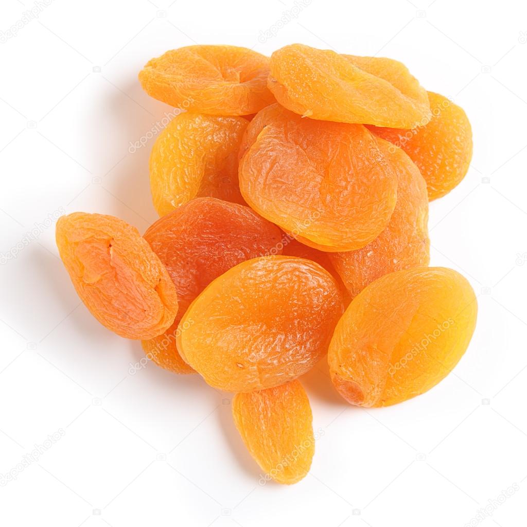 Dried apricots from above