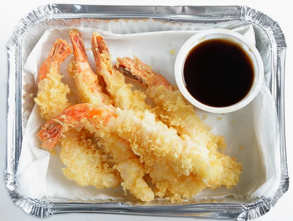 Prawn tempura high angle