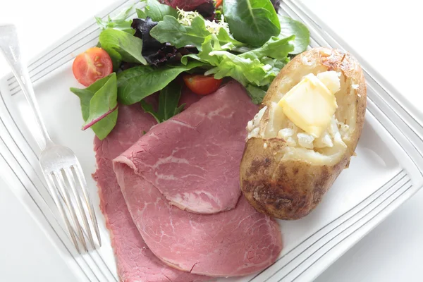 Corned Beef Salat von oben — Stockfoto