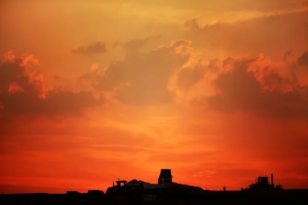 Qatar construction sunset — Stock Photo, Image