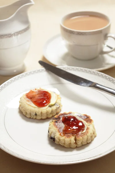 Walesi sütemény, tea — Stock Fotó