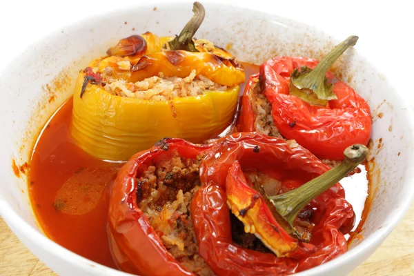 Cooked stuffed peppers greek style — Stock Photo, Image