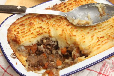 Homemade cottage pie from above clipart