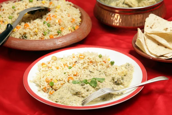 Fish in green curry meal — Stock Photo, Image