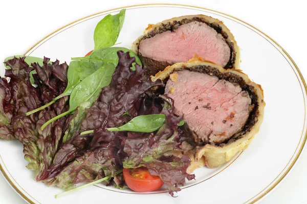 Salad with beef wellington — Stock Photo, Image