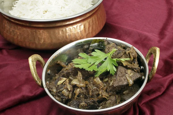 Kerala mutton liver fry horizontal — Stock Photo, Image