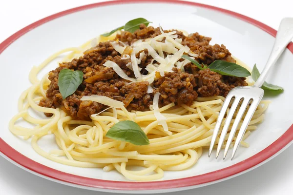 Bolognai spagetti villával Stock Kép