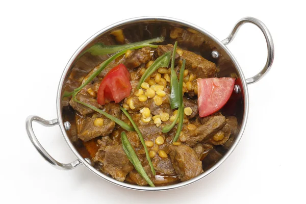 Lamb curry in kadai bowl — Stock Photo, Image