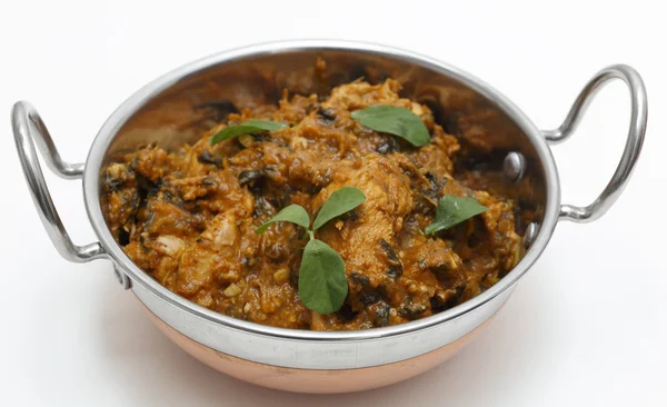 Methi chicken in a kadai — Stock Photo, Image