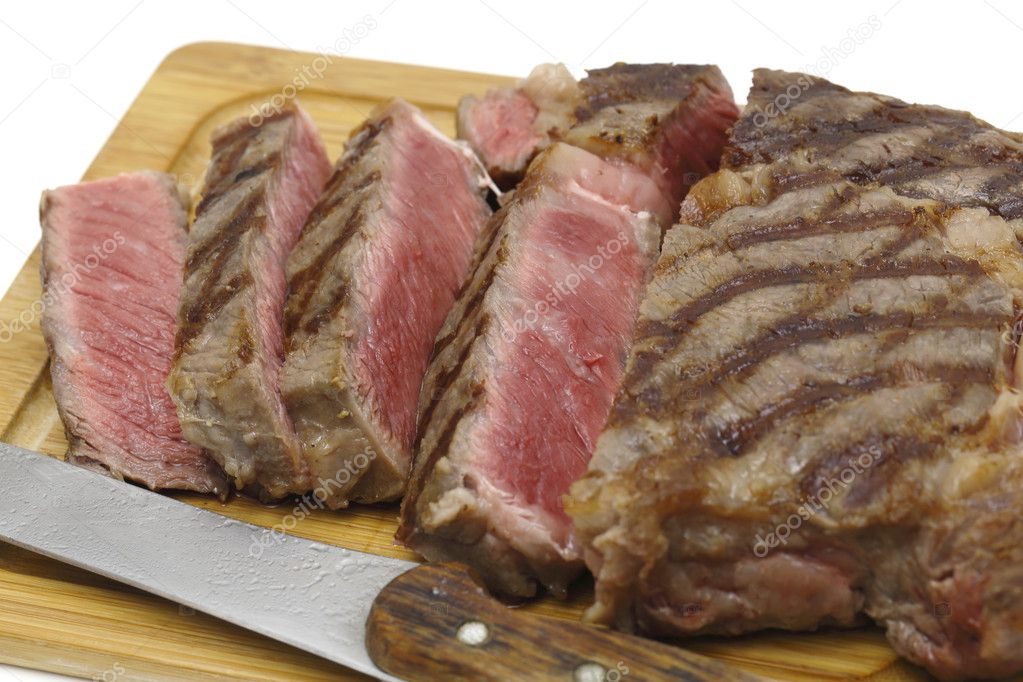 Sliced wagyu steak