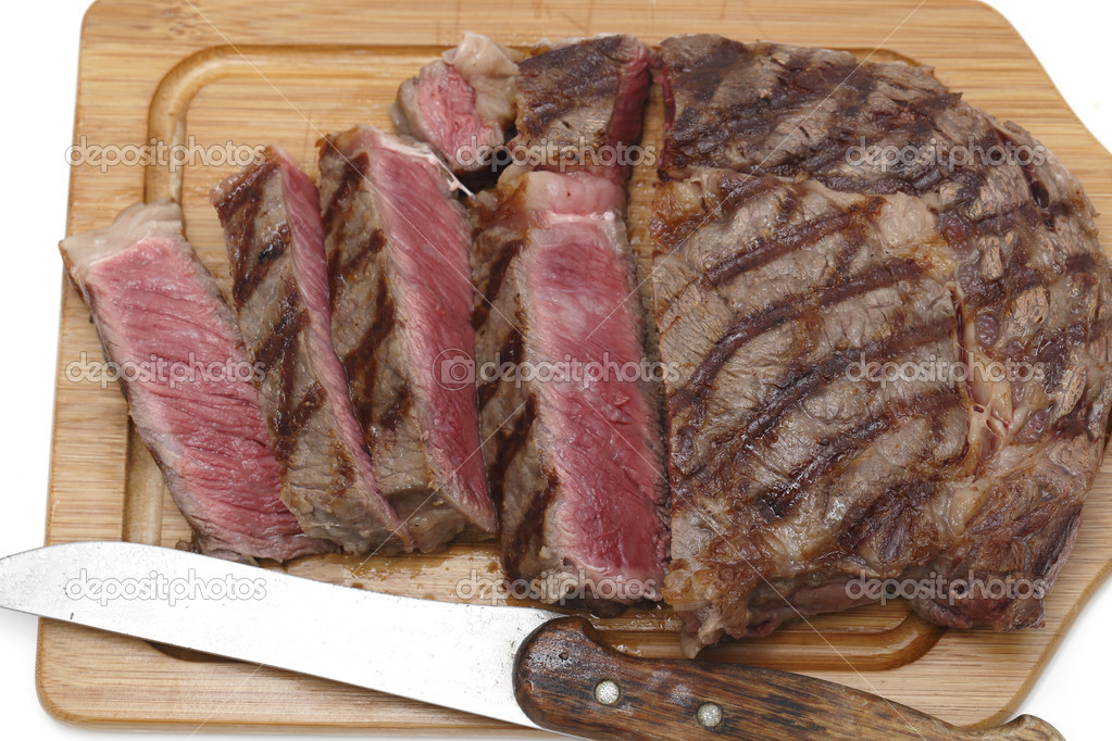 Wagyu steak on a chopping board