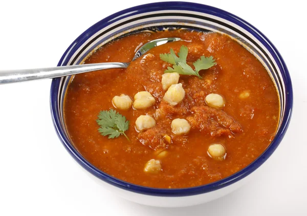 Pikantna zupa z ciecierzycy i pomidorów — Zdjęcie stockowe