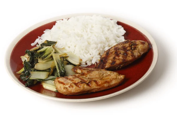 Soy marinaded chicken breast meal side view — Stock Photo, Image