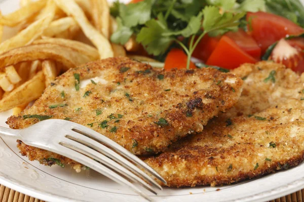 Homemade chicken schnitzels — Stock Photo, Image