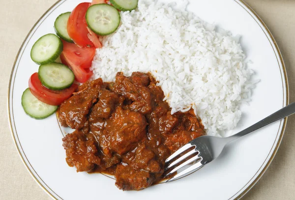 Chicken tikka masala curry from above — Stock Photo, Image