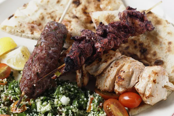 Middle Eastern barbecue meal