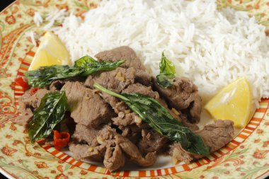 Chilli sığır fesleğen closeup ile