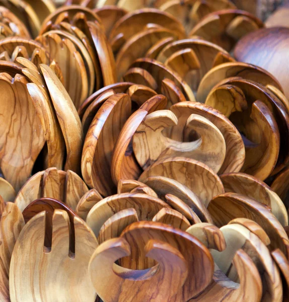 Olive wood salad spoons — Stock Photo, Image