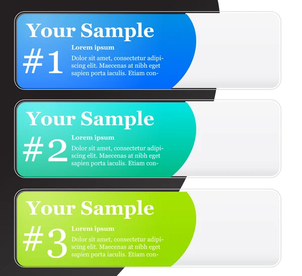 1-2-3 Numbered Banner Templates — Stock Vector