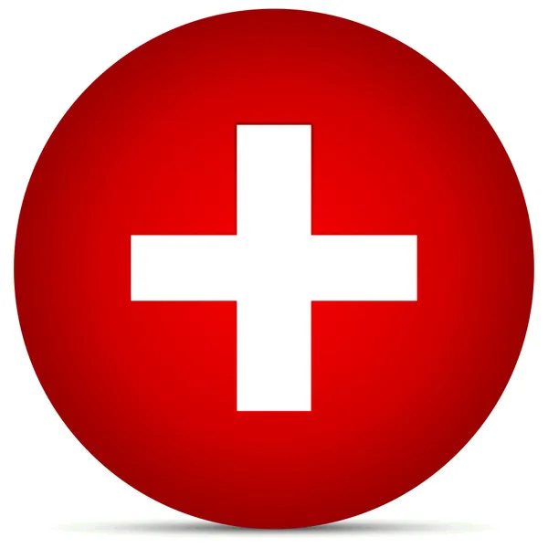 Red Cross in Circle — Stock Vector