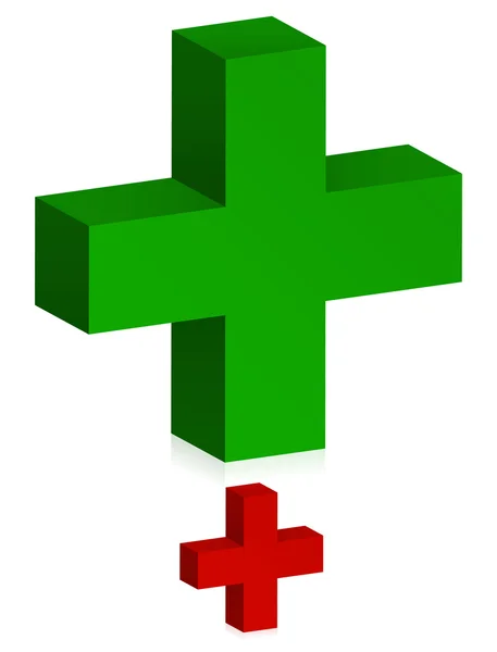 Cruz verde e vermelha —  Vetores de Stock