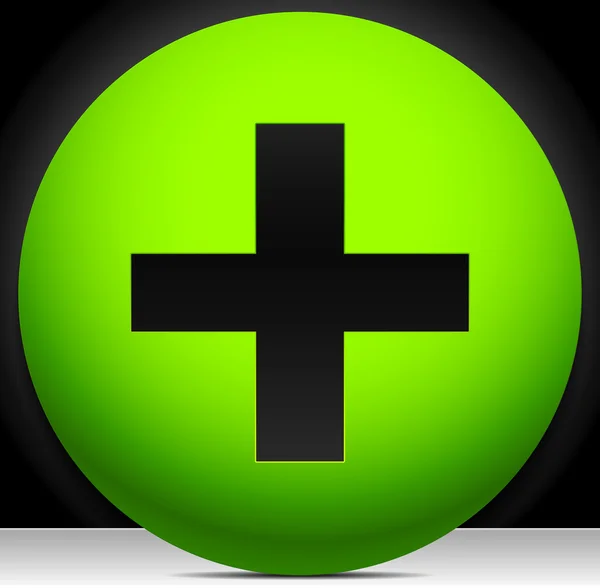 Zelený kříž nebo znaménko plus — Stockový vektor