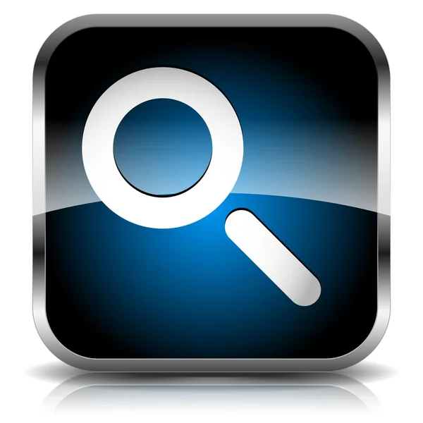 Suchsymbol mit Lupe. Überarbeitung, Forschung, Suche, seo, Prüfung, Analytik, Inspektion, Überprüfungskonzept. — Stockvektor