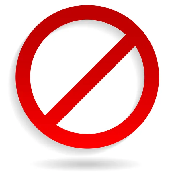 Aviso de tachado rojo - Signo de prohibición, negación y restricción — Archivo Imágenes Vectoriales