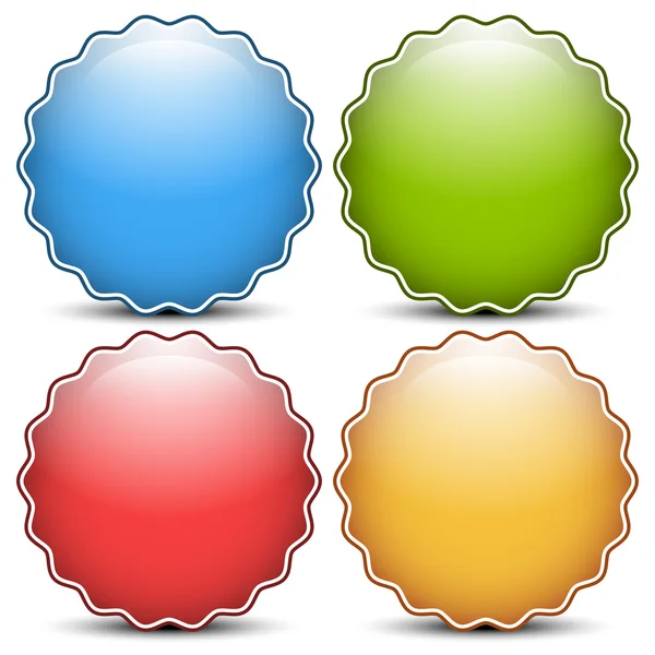 Ensemble de badges vierges, brillants et vides — Image vectorielle