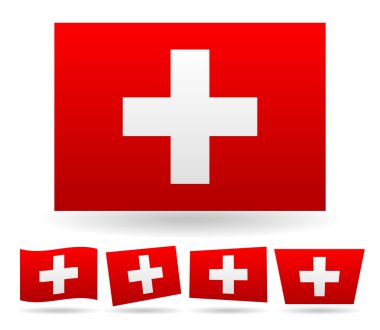 Swiss flag, flag of Switzerland clipart