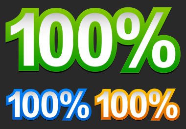100 x yüzde etiket. arka plandan dışarı çıkar