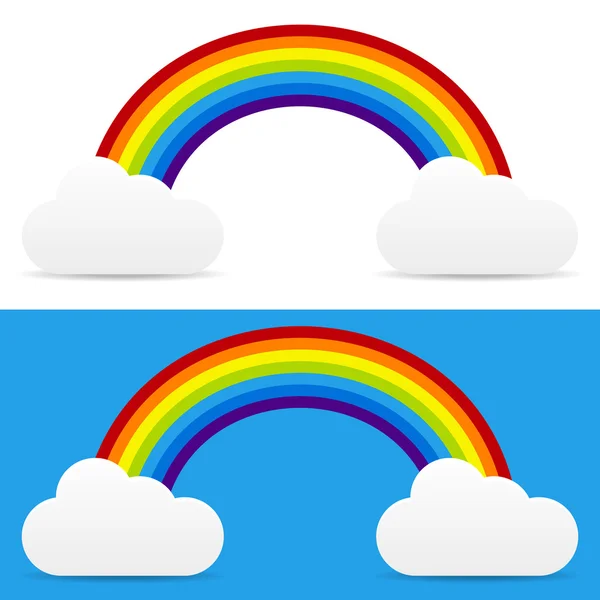 Nuvens com arco-íris — Vetor de Stock