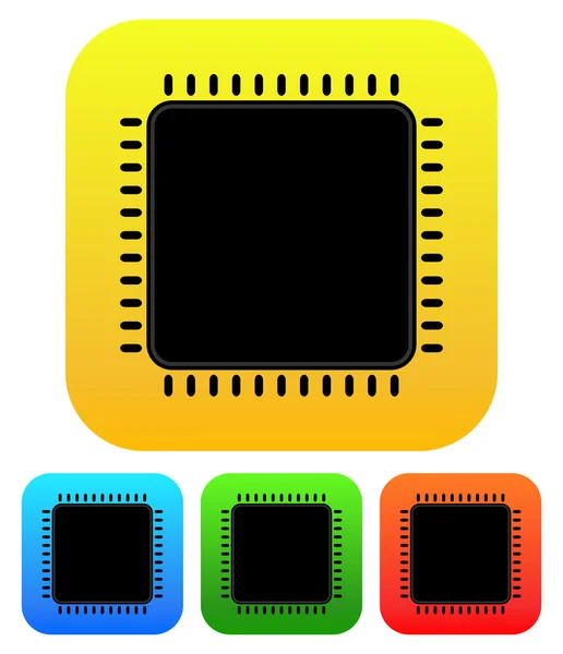 Cpu silhouette icon — Stock Vector