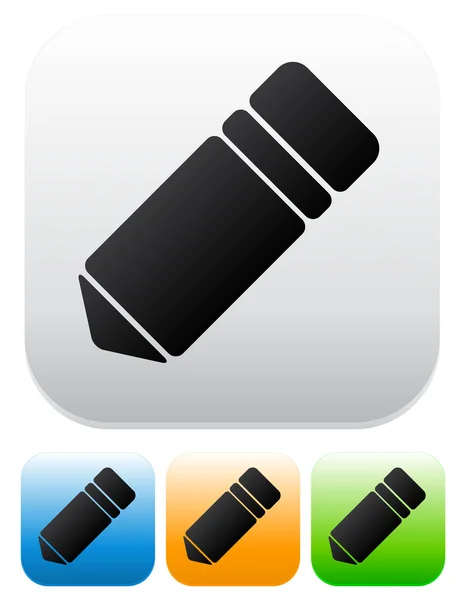 Různé barevné tužky ikony — Stockový vektor