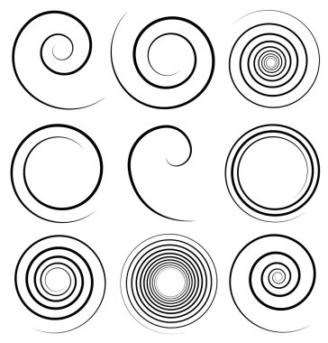 Simple spiral profile set clipart
