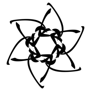 Soyut dairesel çizim. Şekilsiz, şekilsiz, sanatsal element, şekil. Girdap, girdap, girdap, girdap motifi ve mandala - stok vektör illüstrasyonu, klip-sanat grafikleri