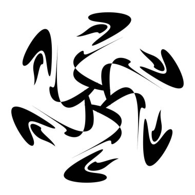 Soyut dairesel çizim. Şekilsiz, şekilsiz, sanatsal element, şekil. Girdap, girdap, girdap, girdap motifi ve mandala - stok vektör illüstrasyonu, klip-sanat grafikleri