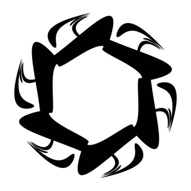 Soyut dairesel çizim. Şekilsiz, şekilsiz, sanatsal element, şekil. Girdap, girdap, girdap, girdap motifi ve mandala - stok vektör illüstrasyonu, klip-sanat grafikleri