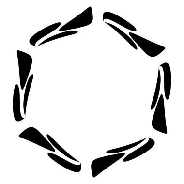 Soyut dairesel çizim. Şekilsiz, şekilsiz, sanatsal element, şekil. Girdap, girdap, girdap, girdap motifi ve mandala - stok vektör illüstrasyonu, klip-sanat grafikleri