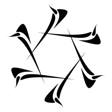 Soyut dairesel çizim. Şekilsiz, şekilsiz, sanatsal element, şekil. Girdap, girdap, girdap, girdap motifi ve mandala - stok vektör illüstrasyonu, klip-sanat grafikleri