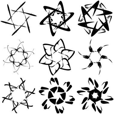 Soyut dairesel çizim. Şekilsiz, şekilsiz, sanatsal element, şekil. Girdap, girdap, girdap, girdap motifi ve mandala - stok vektör illüstrasyonu, klip-sanat grafikleri