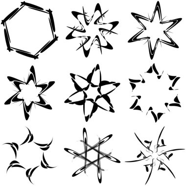 Soyut dairesel çizim. Şekilsiz, şekilsiz, sanatsal element, şekil. Girdap, girdap, girdap, girdap motifi ve mandala - stok vektör illüstrasyonu, klip-sanat grafikleri